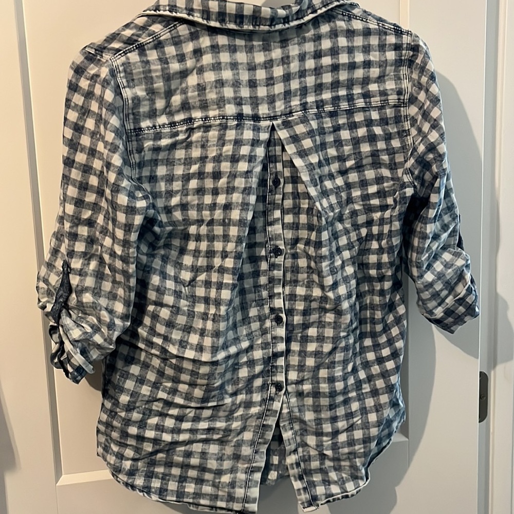 Blue and white gingham, Small, Skies Are Blue top - Picture 3 of 3